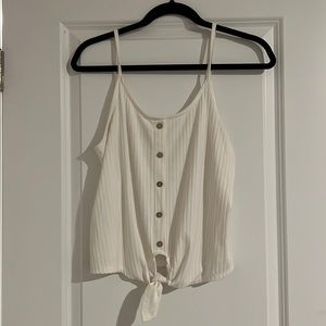 Vestique cropped tank with tie